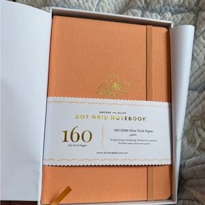 Archer and Olive Peach Hibiscus Dot Grid Notebook
